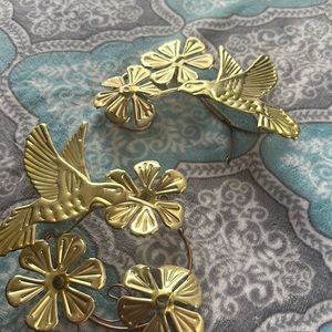 Homco Home Interior Copper Brass Humming Birds Wall Decor